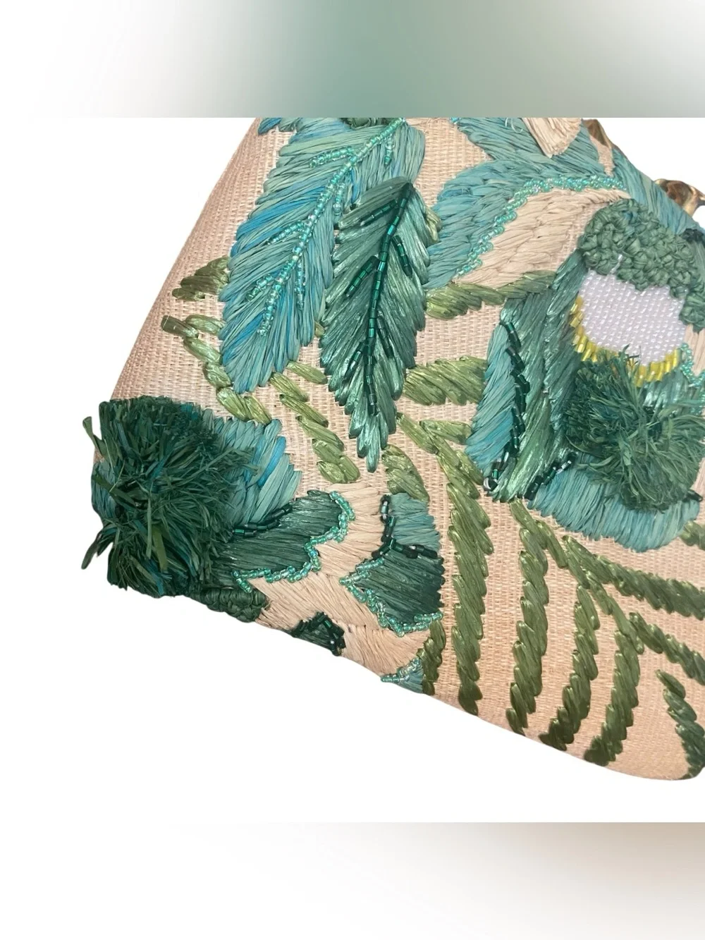 Aranáz Martina Clutch in Multi Straw Beaded Handmade Luxury Accessory